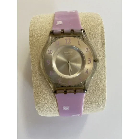 Swatch Watch Marble Time Pink Slim Skin Classic SKF315 Vintage 2002 Works well! - Picture 2 of 14